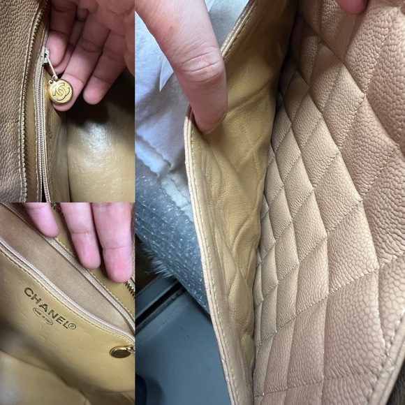 Authentic Chanel Caviar Leather Medallion Tote Quilted Bag - Picture 9 of 14